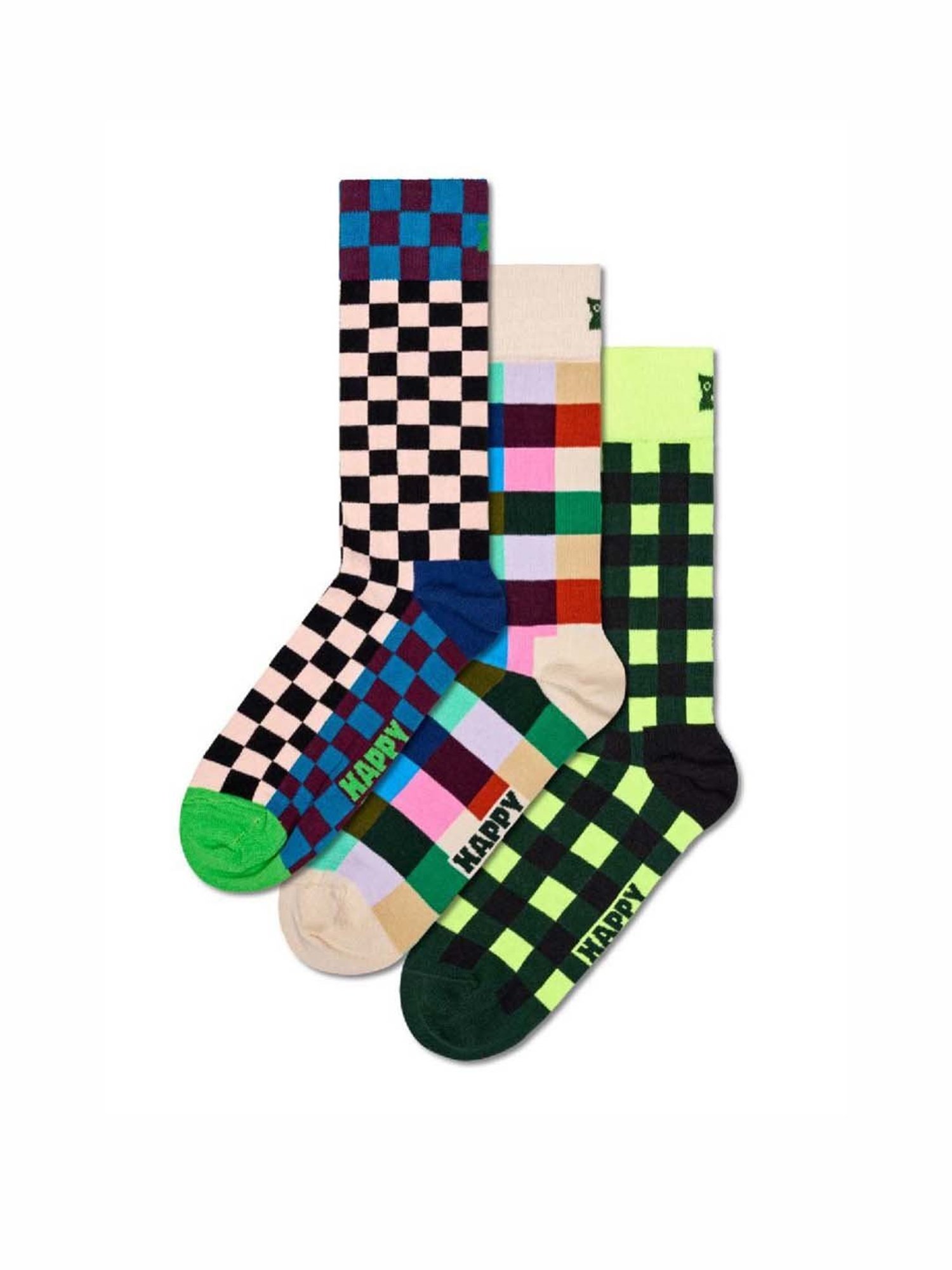 Happy Socks Check It Out Multicolor Cotton Printed Socks (36-40) - Pack of 3
