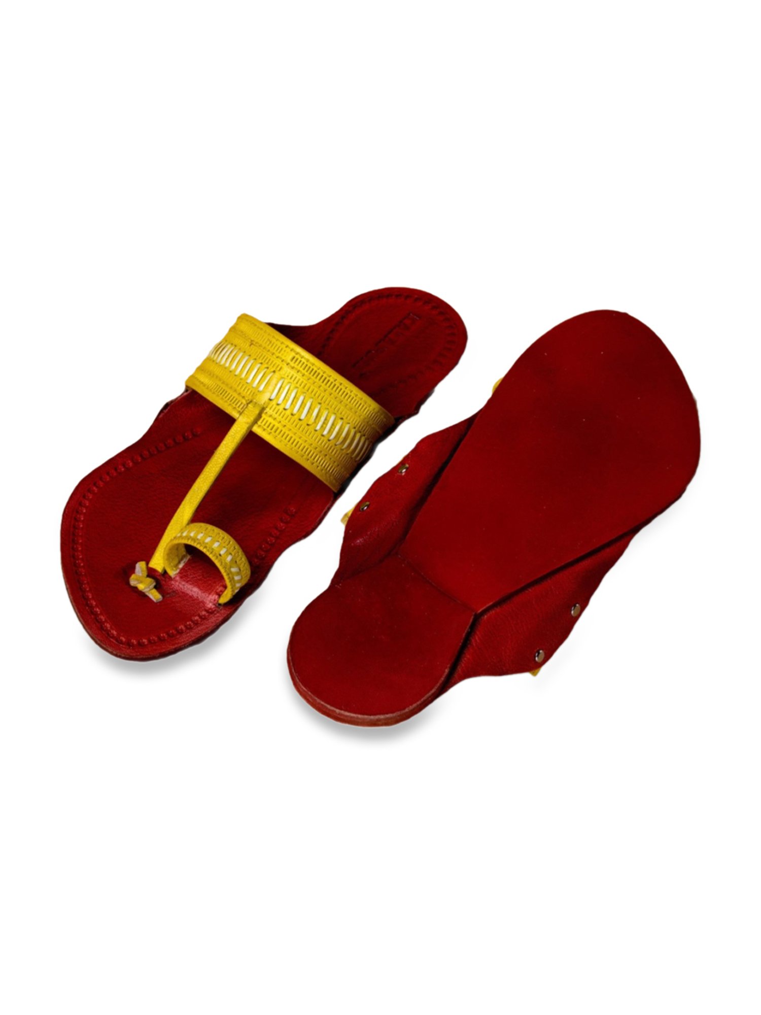 Kalapuri Men's Red Kolhapuri Sandals
