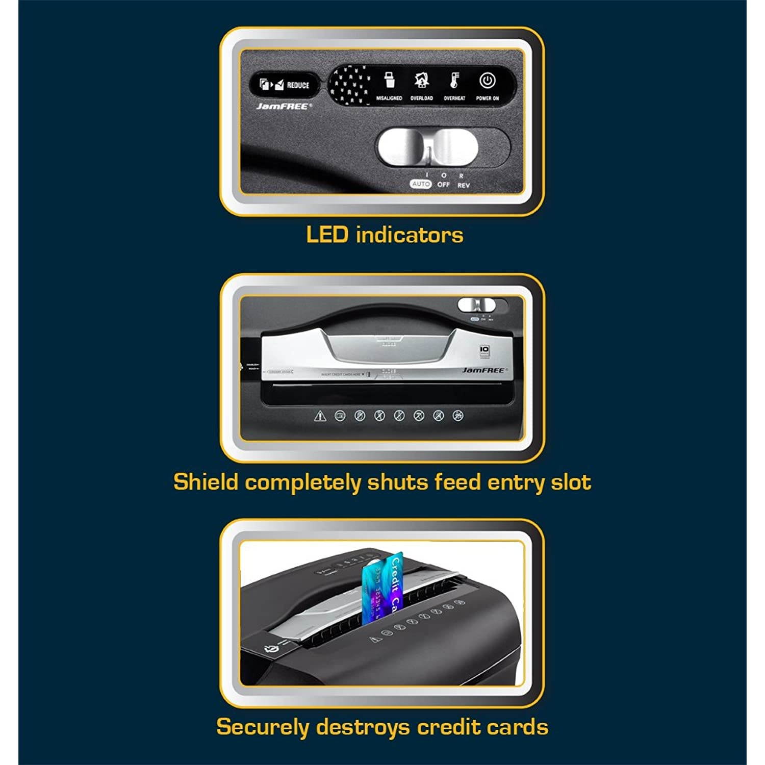 Aurora JamFree AU1040XA 10-Sheet Cross-Cut Paper / Credit Card Shredder