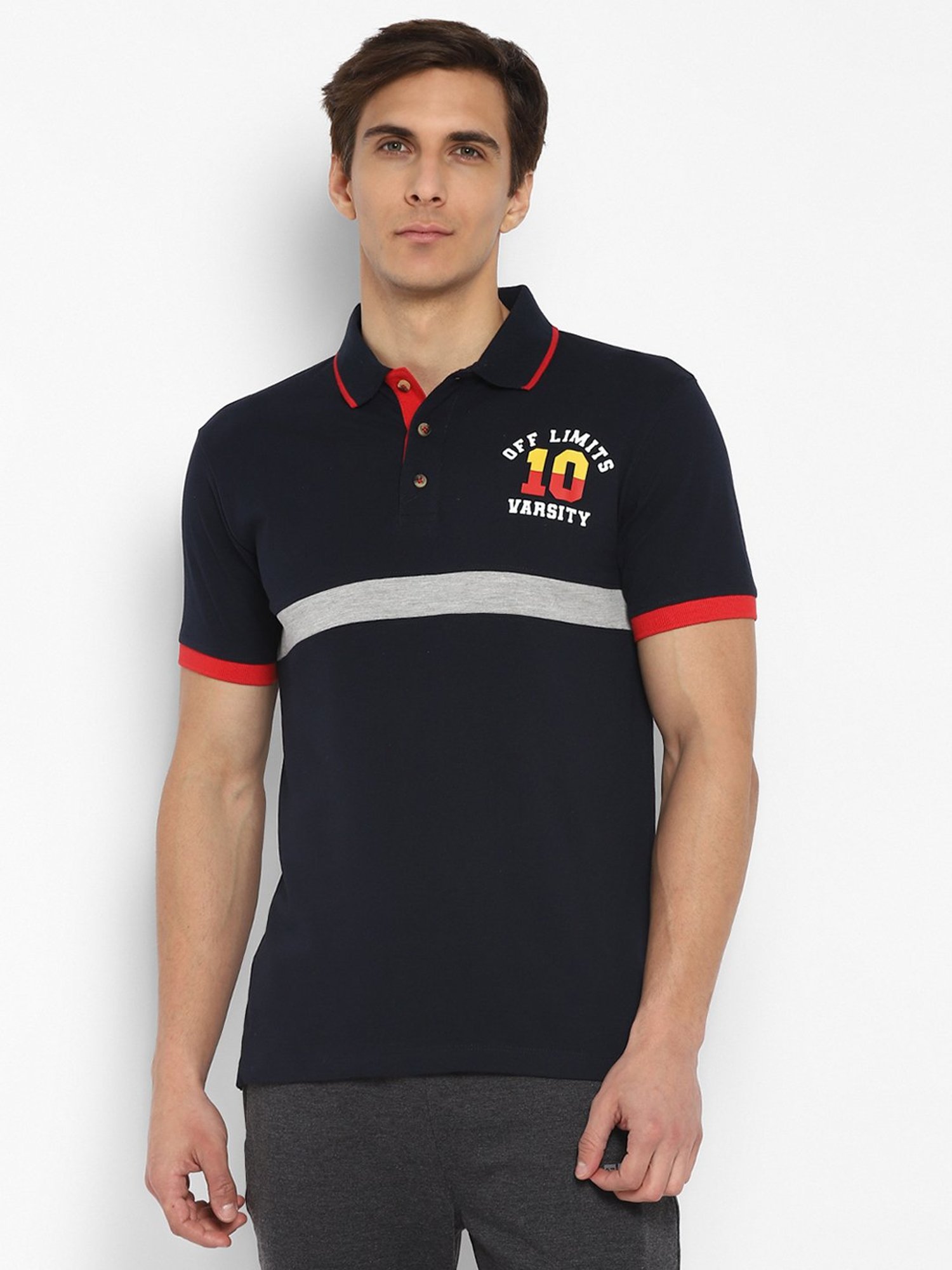 OFF LIMITS Navy Short Sleeves Polo T-Shirt