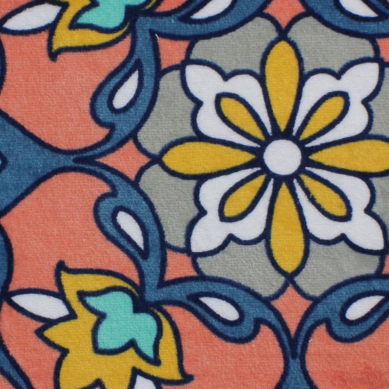 Morroccan Carpet Printed Beach Towel - Peach & Oak