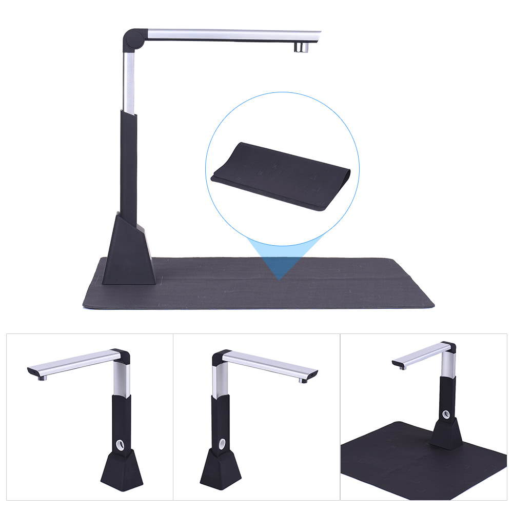 Portable Adjustable High Speed USB Book Image Document Camera Scanner 10 Mega-pixel HD High-Definition Max. A3 Scanning Size with OCR Function LED Light for Classroom Office Library Bank