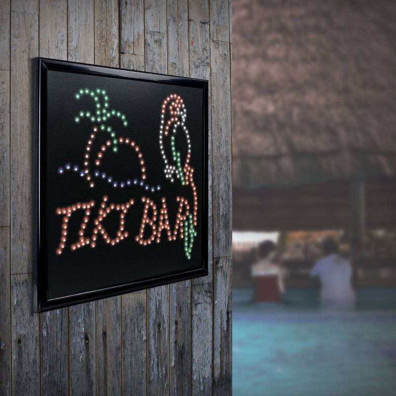 Tiki Bar LED Sign Black - Crystal Art Gallery
