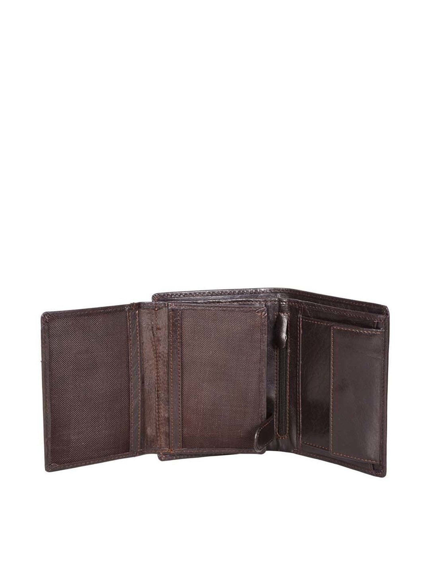 SASSORA Brown Casual Leather Rfid Bi-Fold Wallet for Men