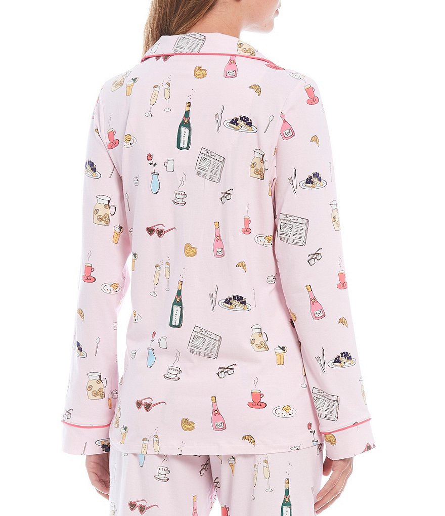 Bedhead Pajamas #double;Let's Do Brunch#double; Printed Knit Coordinating Pajama Set