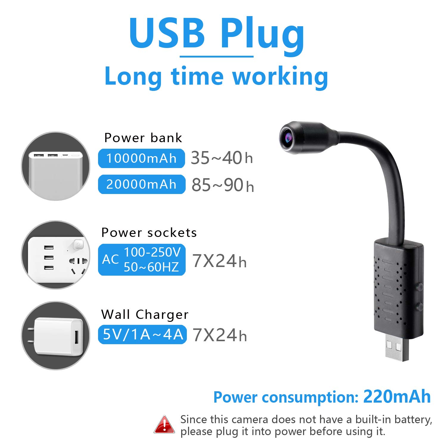 Smallest WiFi Spy Hidden Camera, Mini HD Portable IP Wireless Home Security Nanny Kid Camera with Motion Detection, Cloud Storage, Live Remote Monitoring for iOS/Android Mobile Phone, Window PC U21