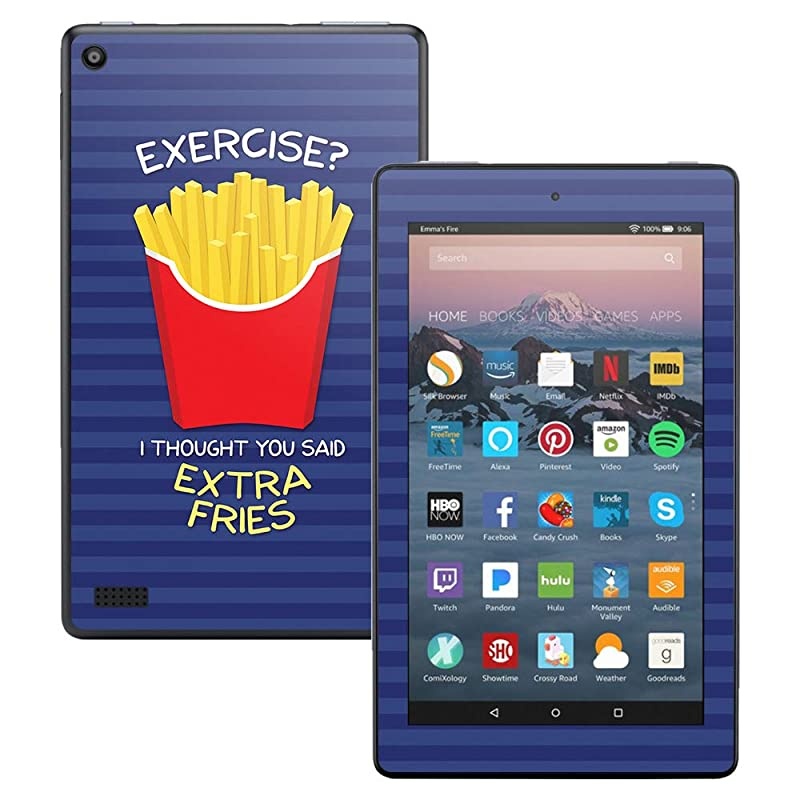 Skin Compatible with  Kindle Fire 7 (2017) - Extra Fries | Protective, Durable, and Unique Vinyl Decal wrap Cover | Easy to Apply, Remove, and Change Styles | Made in The USA