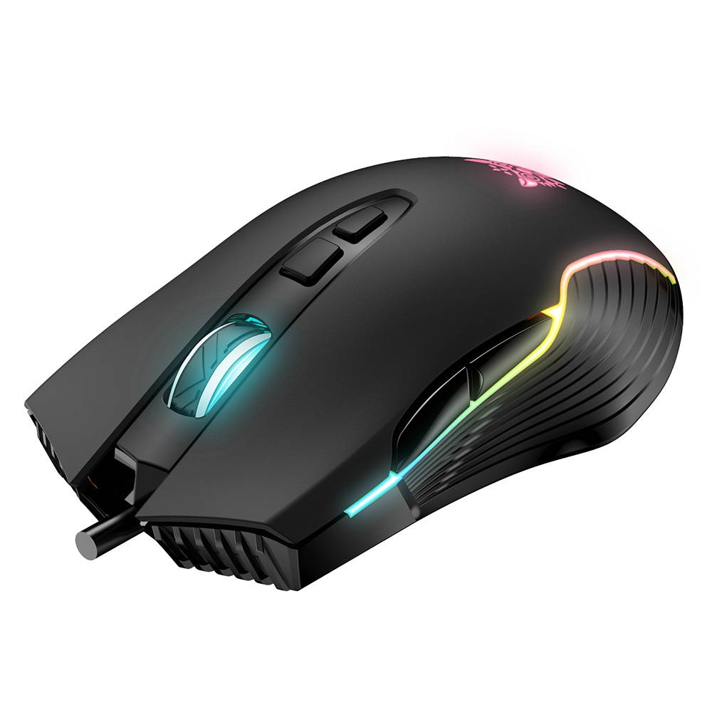 ONIKUMA CW905 7 Keys Wired Gaming Mouse Ergonomic Mouse with 6-level Adjustable DPI Colorful RGB Breathing Light Effect Black