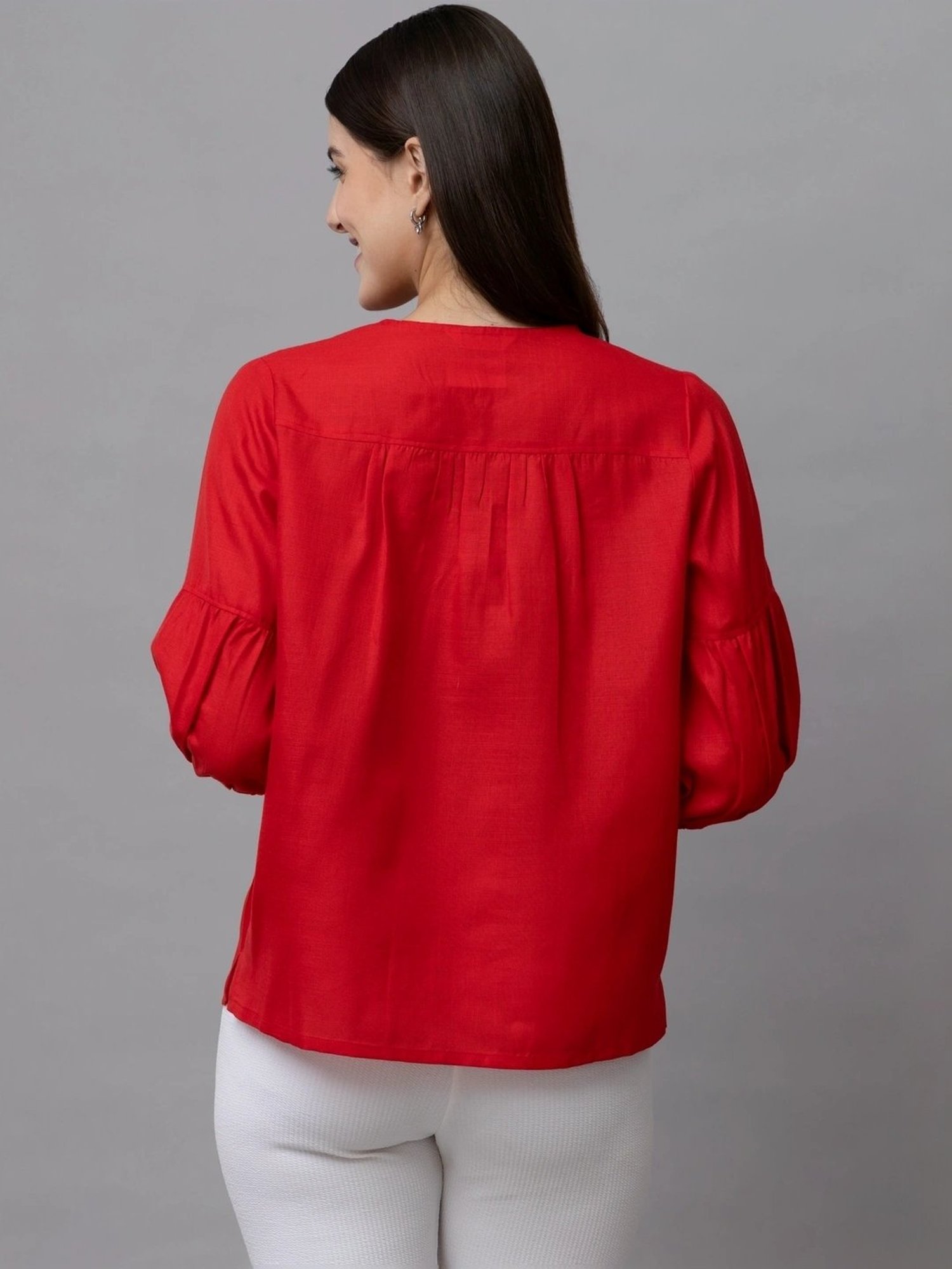PURYS Red Regular Fit Top