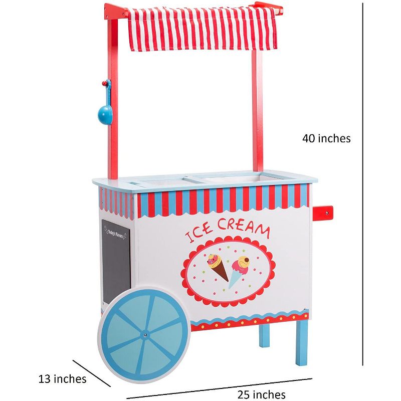 Svan Ice Cream Cart for Kids, Wood Playstand