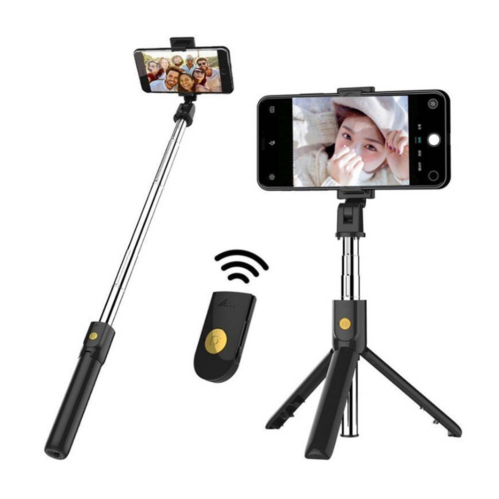 2-in-1 Selfie Stick Tripod Stand with Phone Holder Remote Shutter for Selfie Live Streaming Video Recording Online Chatting
