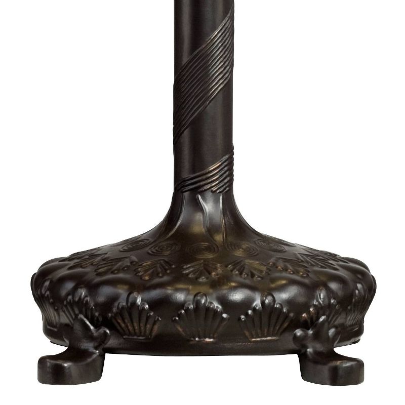 Robert Louis Tiffany Table Lamp Antique Bronze Tiffany Style Peacock Art Glass Shade for Living Room Family Bedroom Bedside Office