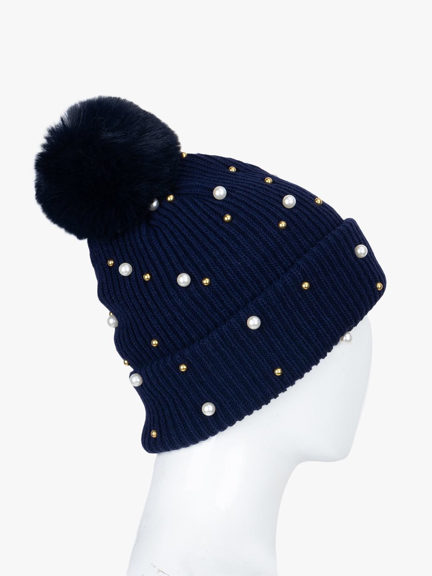Kazo Navy Embellished Beanie