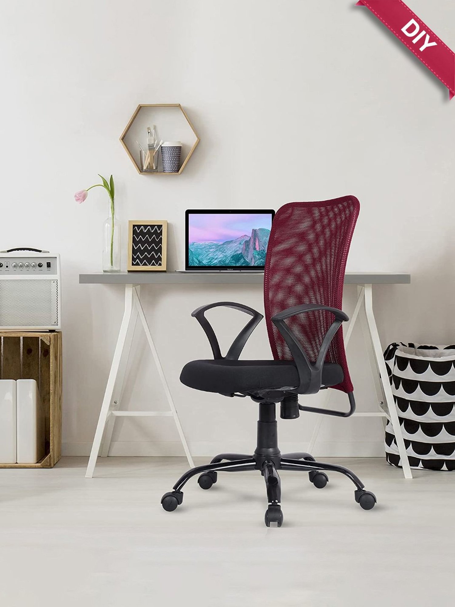 Green Soul Seoul Maroon Foam Ergonomic Office Chair