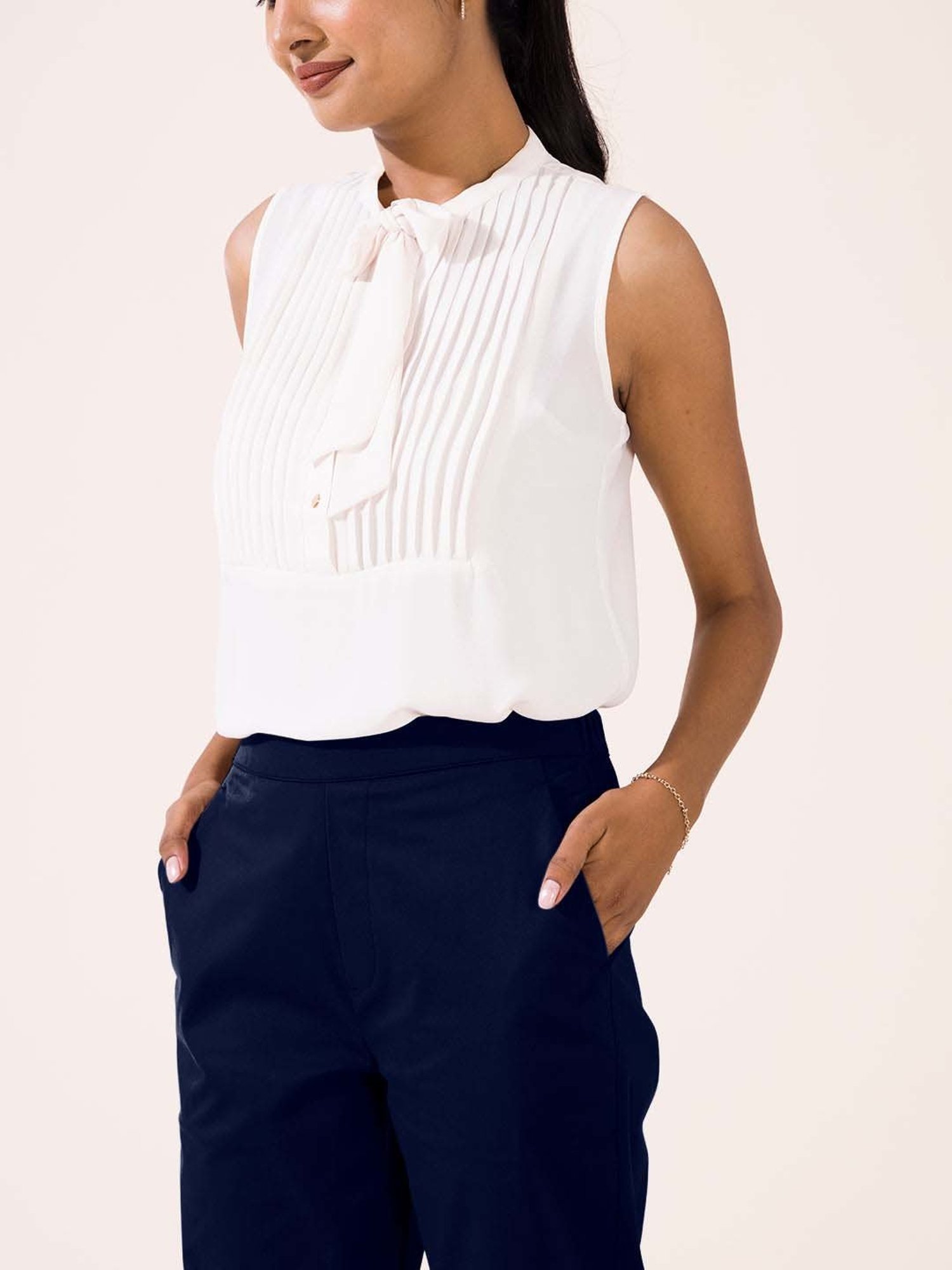 Go Colors! Navy Mid Rise Formal Trousers