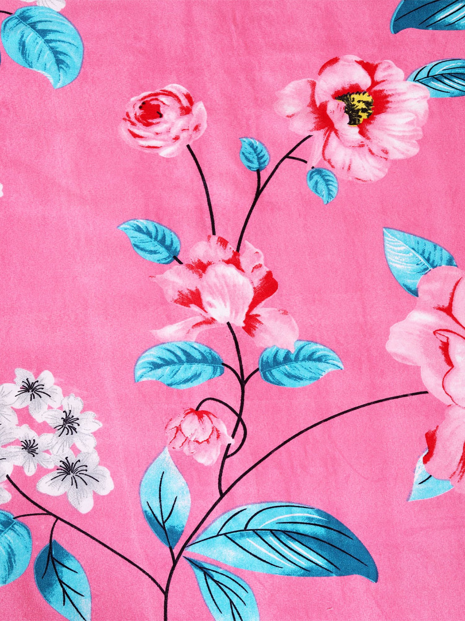 Romee Pink Microfibre Floral Bed Sheets