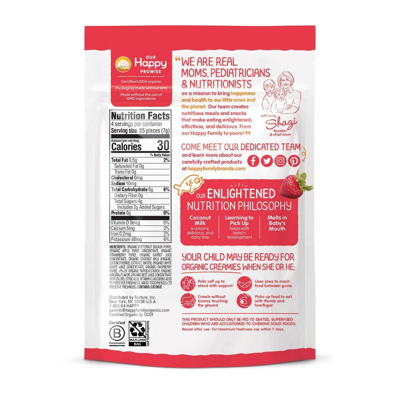 Happy Creamies Strawberry Raspberry & Carrot Freeze-Dried Snacks - 1oz