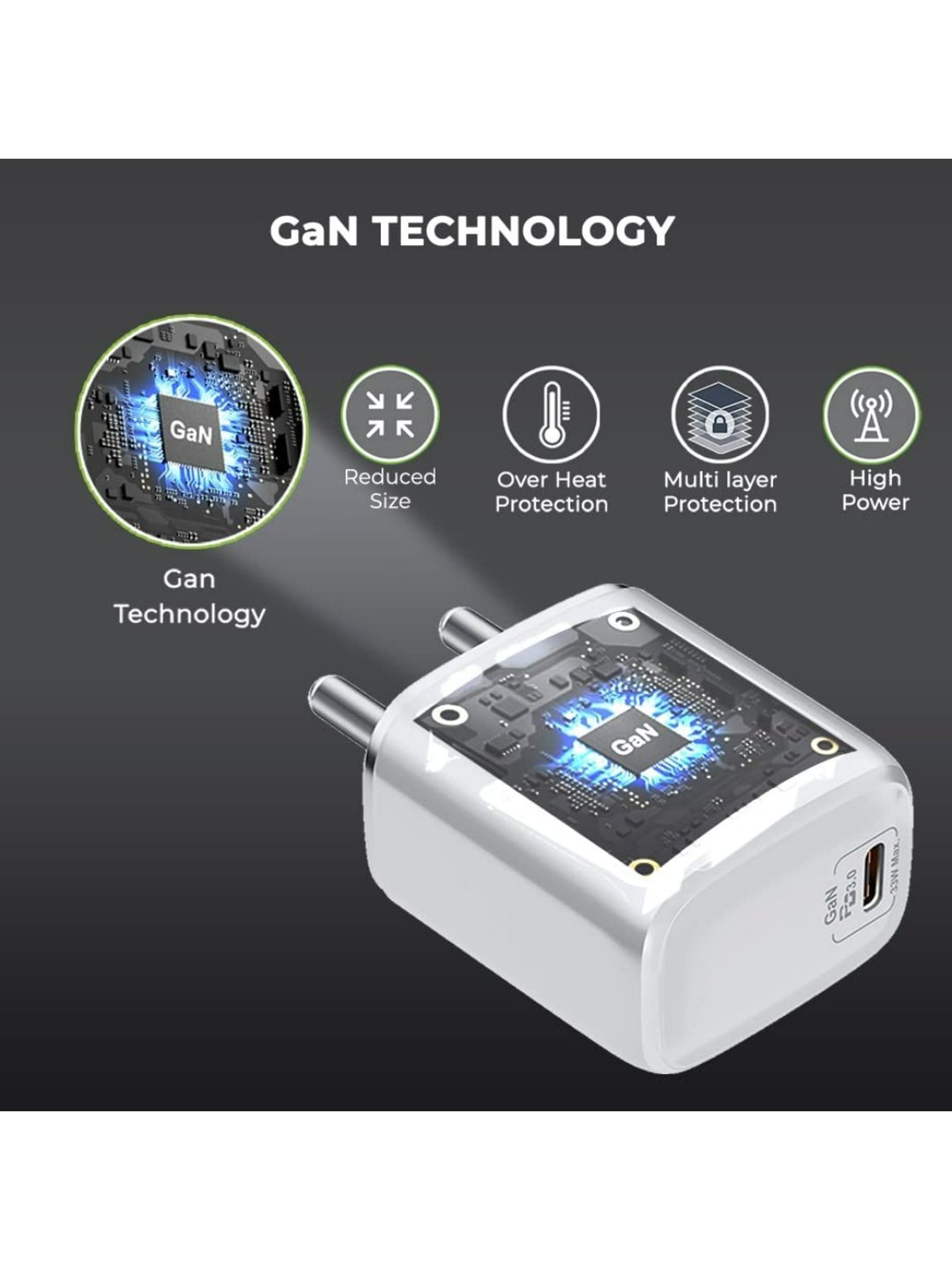 Ultraprolink UM1102W Boost PD33 Power Delivery 33W GaN Charger With Type C Port (White)