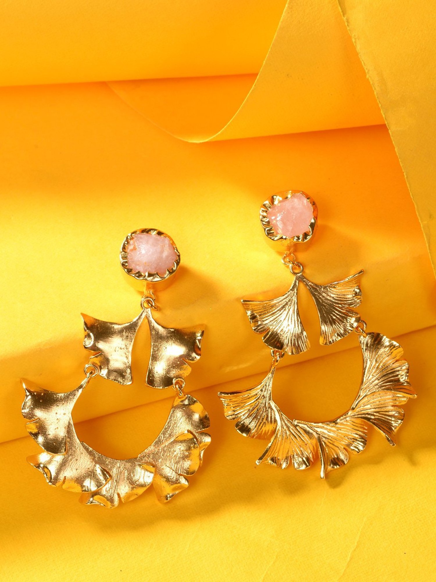 Saraf RS Jewellery Gold Plated Quirky Handcrafted Drop Earrings