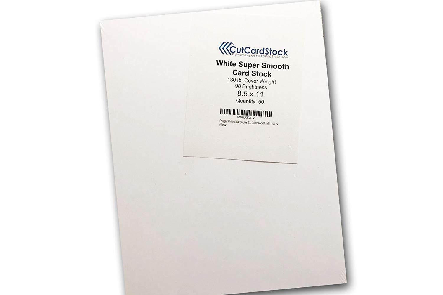 Cougar White 130# Double Thick Card Stock 8.5x11 - 50 Pk
