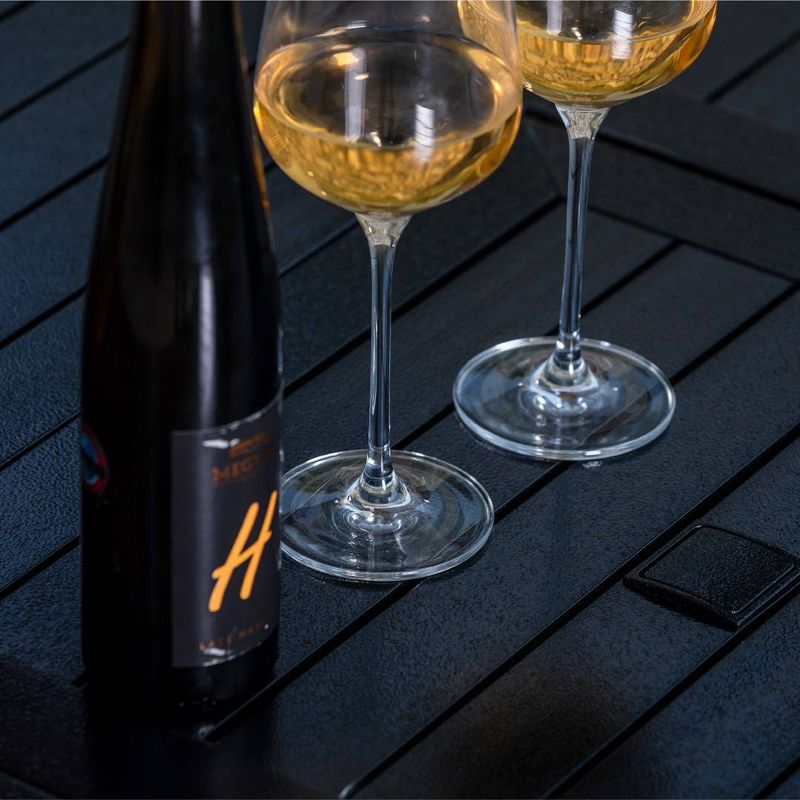 Square Aluminum Fire Pit Table Hammered Black 44" - Legacy Heating