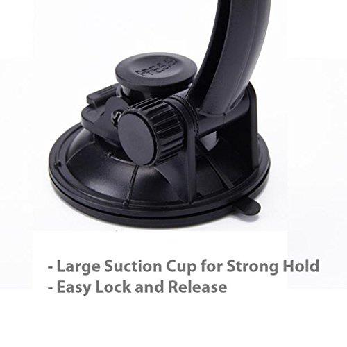 Rotating Car Mount Windshield Dashboard Tablet Phone Holder Swivel Cradle Dock Suction Black for Verizon Samsung Galaxy J3 Mission Eclipse - Verizon Samsung Galaxy J3 V
