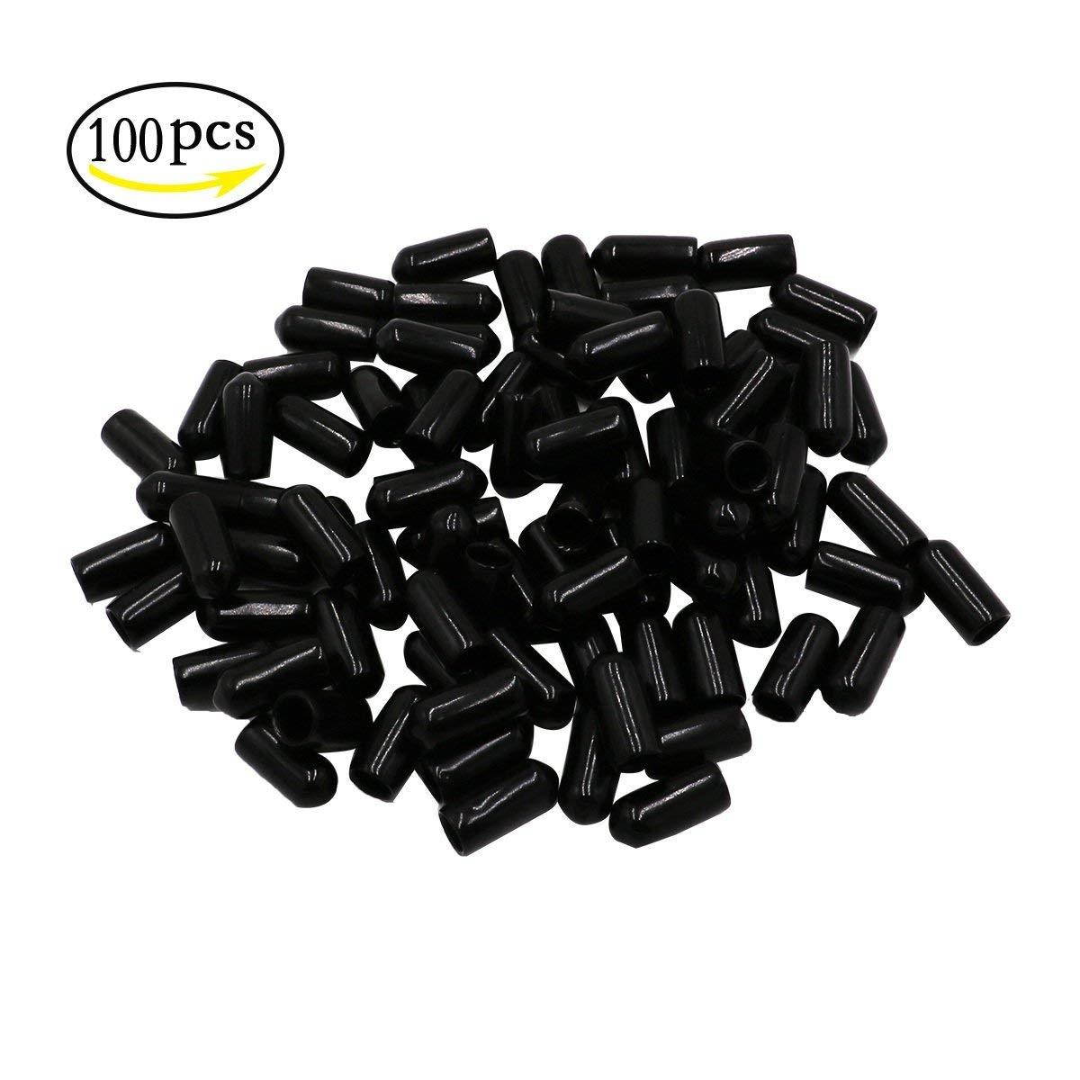 LGEGE 1/4" 100 Pcs Black Screw Thread Protectors