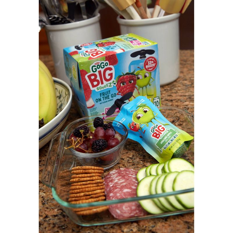 GoGo SqueeZ Big Variety Pack Apple Apple Rasp Straw Van - 42.3oz/10ct