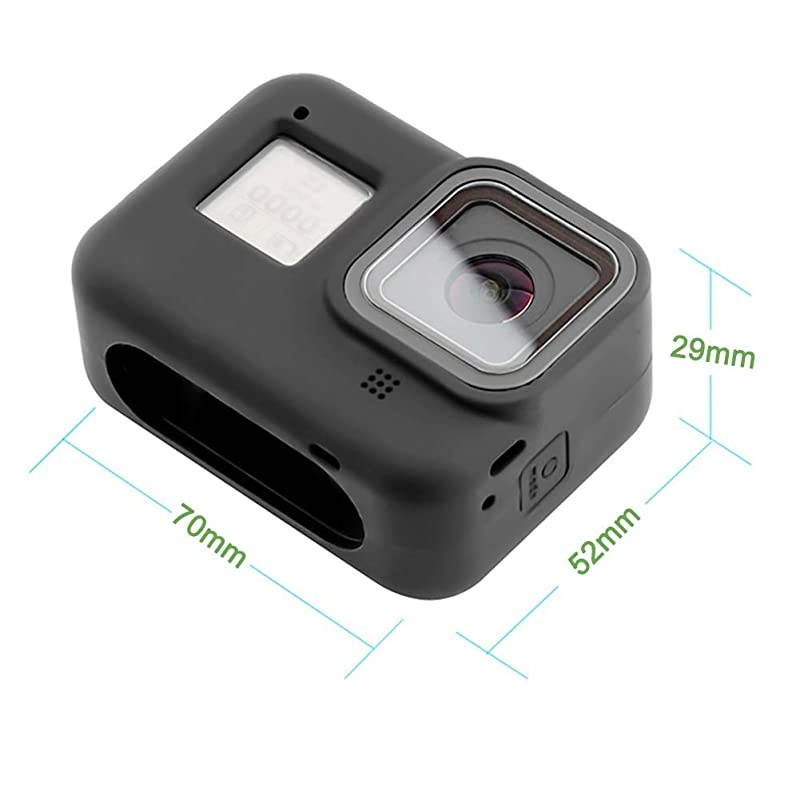 Protective Housing Case for Gopro Hero 8 Black Action Camera, Ultra-Thin Soft Dust-Proof Anti-Fall Skin Cover with Lanyard and Lens Film Accessories.