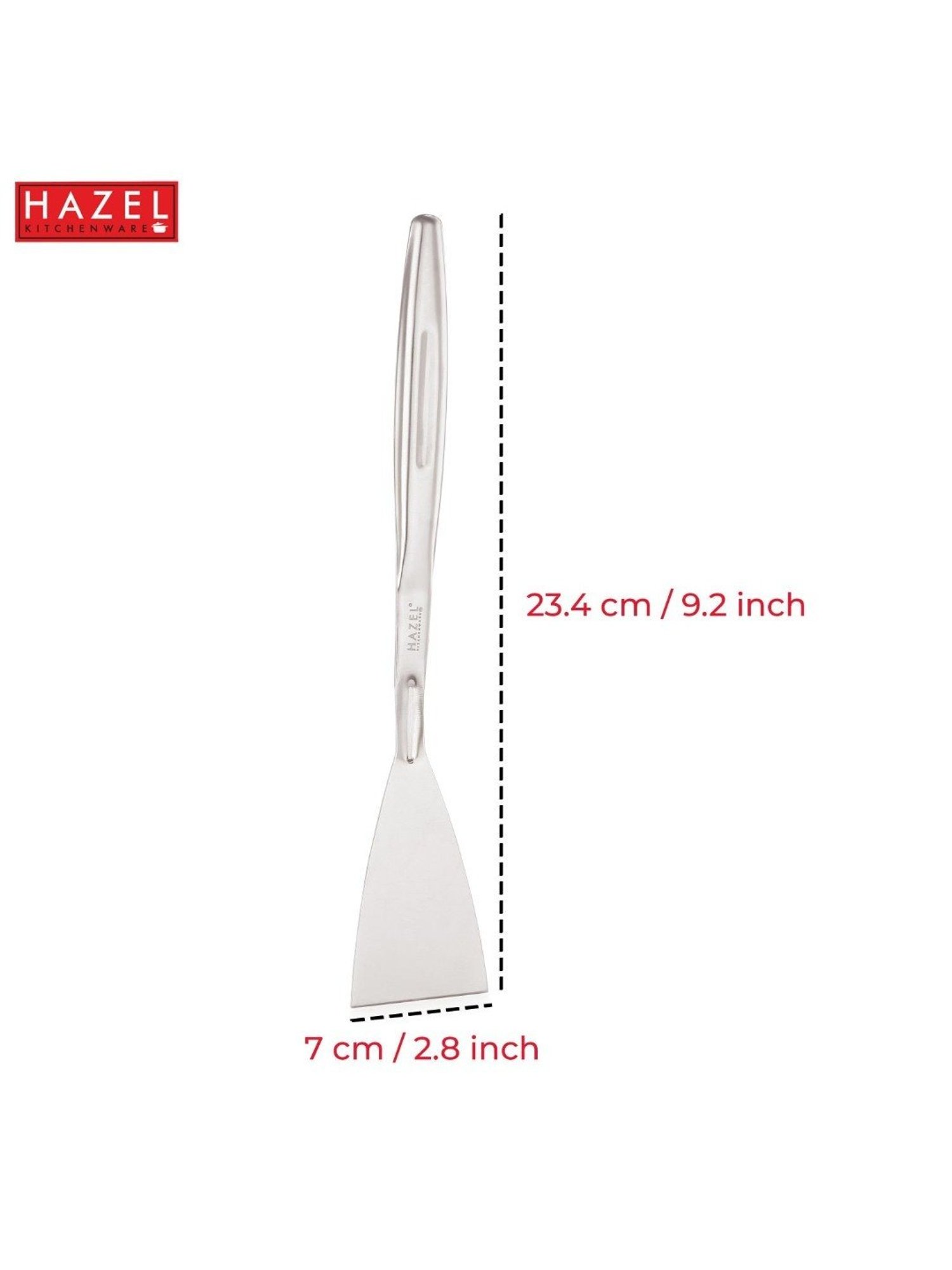 HAZEL Silver Stainless Steel Spatula with Beveled Edge