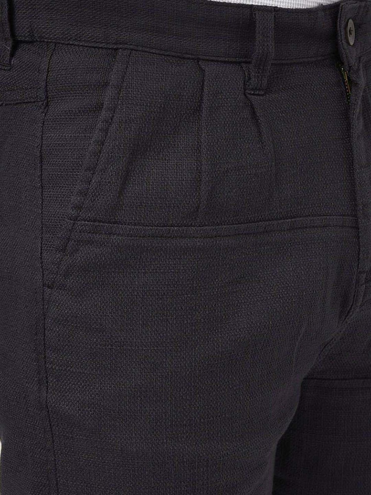 7 Alt By Pantaloons Charcoal Cotton Slim Fit Shorts