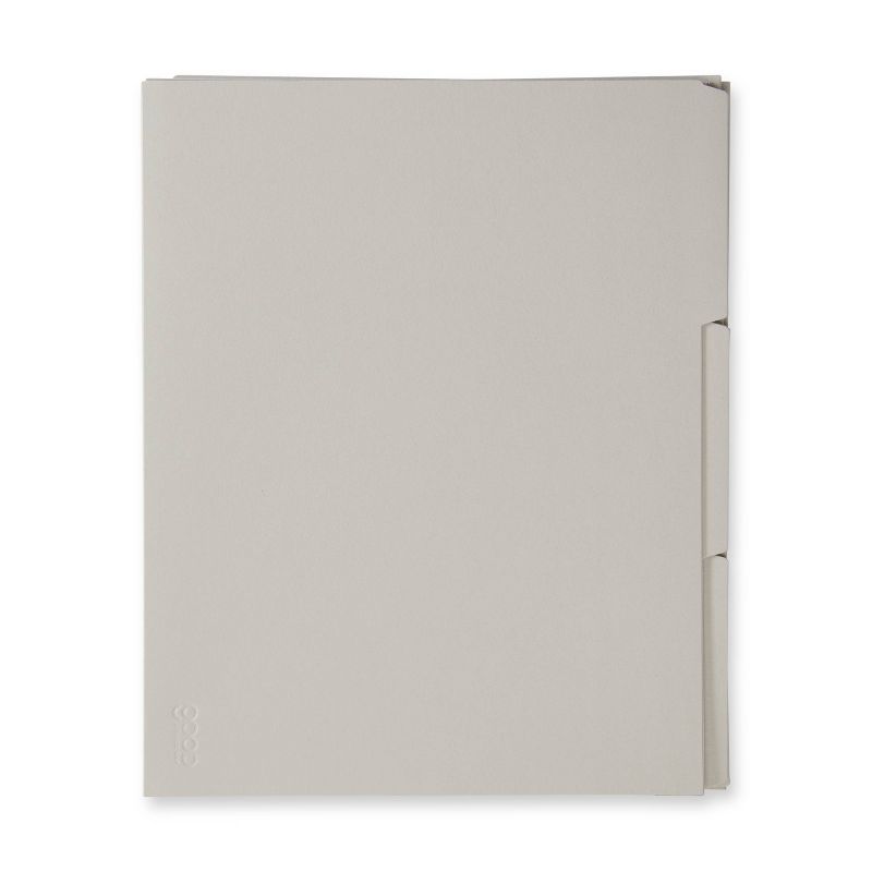 6ct File Folders with Label Set Letter Size Gray - Good Office Day