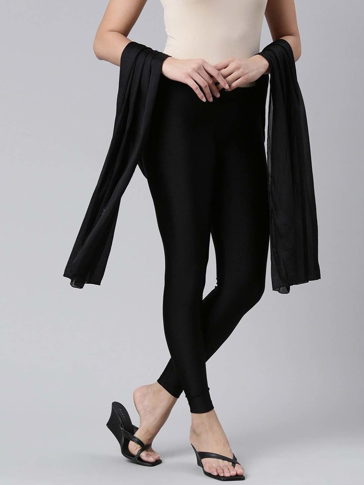 TWIN BIRDS Black Plain Dupatta - Pack Of 2