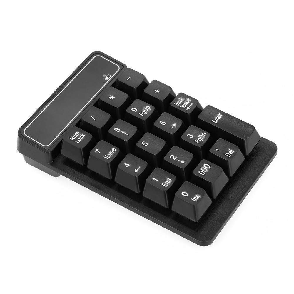 2.4Ghz Wireless Numeric Keypad Mechanical Feel Number Pad Keyboard 19 Keys w/ USB Receiver Water-proof for Laptop Desktop PC
