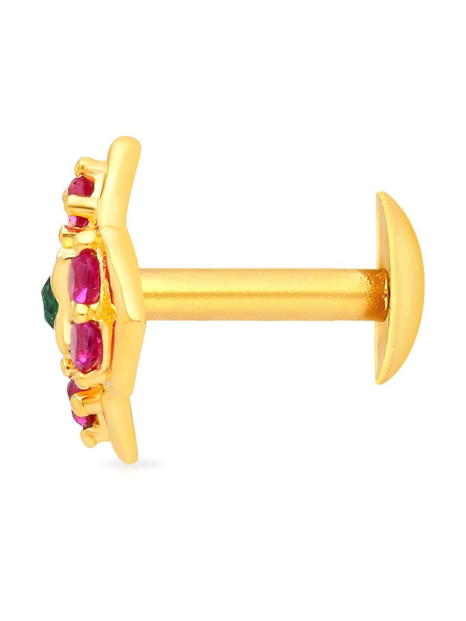 Malabar Gold and Diamonds 22k Gold Floral Nosepin for Women