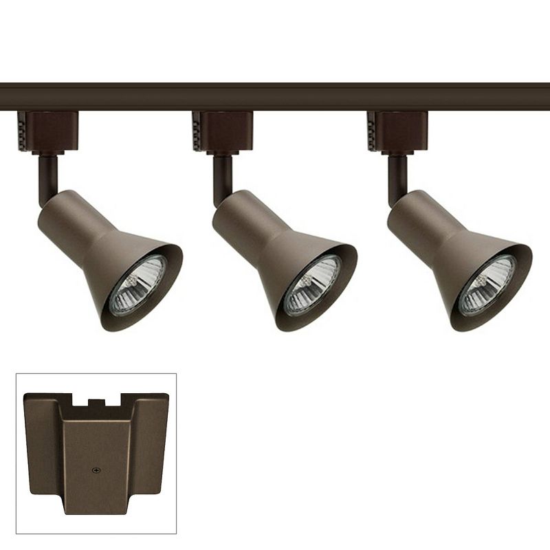 Juno Trac-Lite 3-Light Flared Bronze Floating Canopy Track Kit