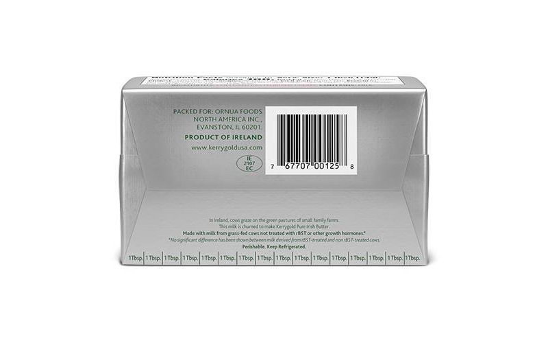 Kerrygold Grass-Fed Pure Irish Unsalted Butter - 8oz Foil