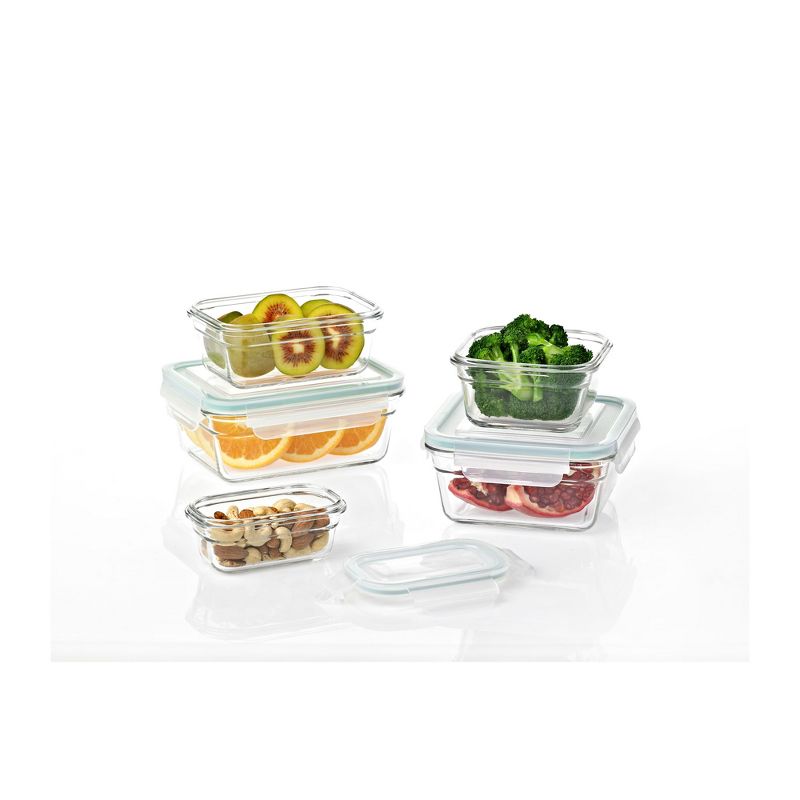 Glasslock Oven and Microwave Safe Glass Food Storage Containers 10 Piece Set