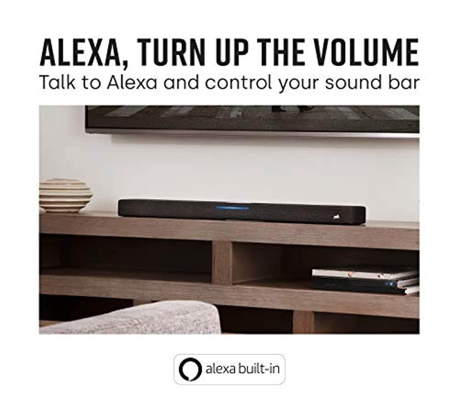 Polk Audio React Sound Bar, Dolby  and  DTS Virtual Surround Sound, Next Gen Alexa Voice Engine with Calling and Messaging Built-in - A Certified for Humans Device (300045-01-00-101)