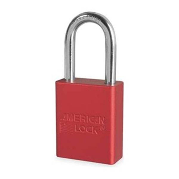 Padlock, Alike Key Type, Aluminum, Red