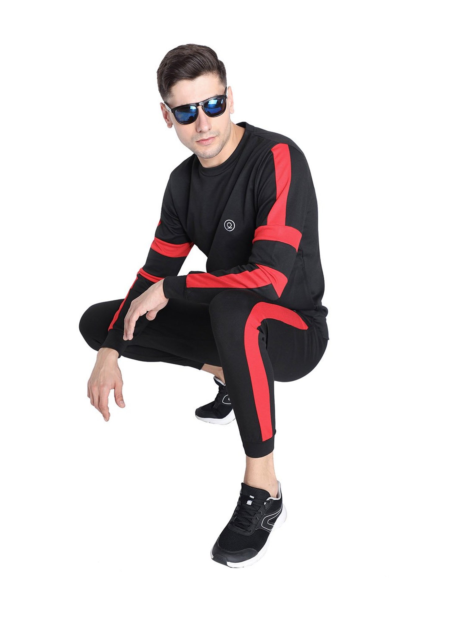 Chkokko Black & Red Full Sleeves Tracksuit