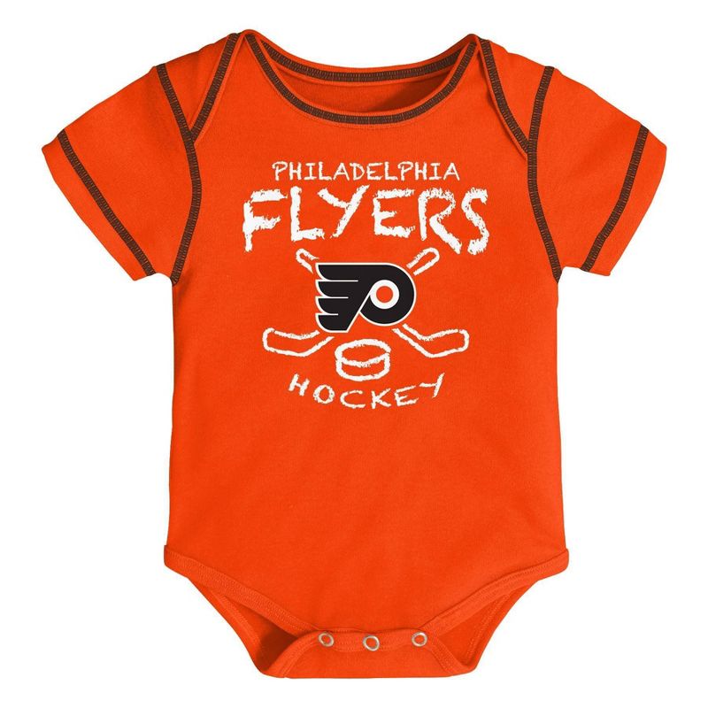 NHL Philadelphia Flyers Baby Boys' Game Winner Bodysuit Set 3pk - 6-9M