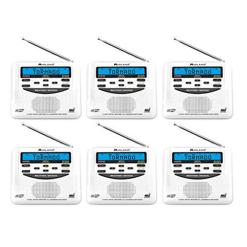 Midland WR120B NOAA Emergency Weather Alert Radio , 6 Pack
