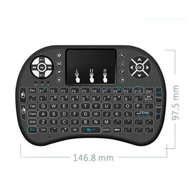 Mini Wireless Keyboard,2.4GHz Warm White Backlight with Touchpad
