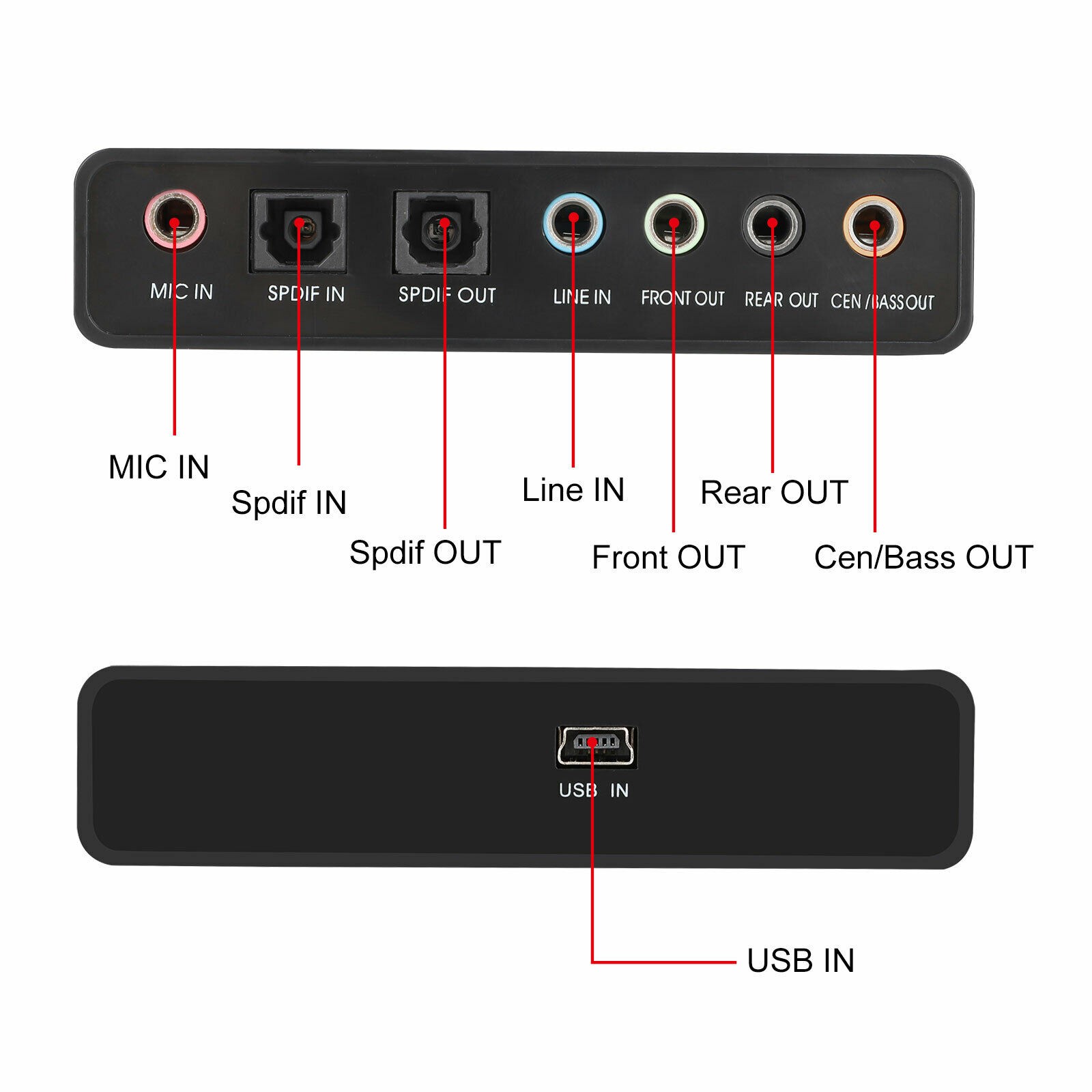 6 Channel 5.1 Optical SPDIF Sound Card USB Audio Output Adapter External for PC