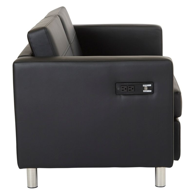 Atlantic Loveseat With Dual Charging Station Black - OSP Home Furnishings