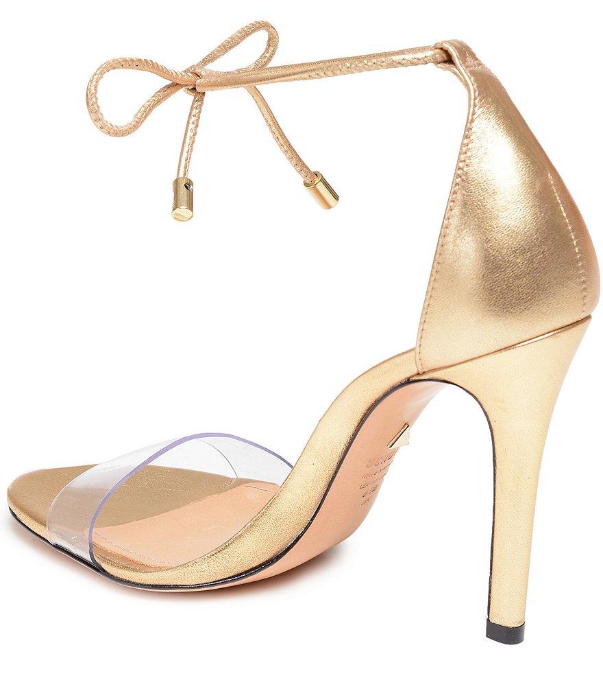 Schutz Josseana Clear Ankle Tie Dress Sandals
