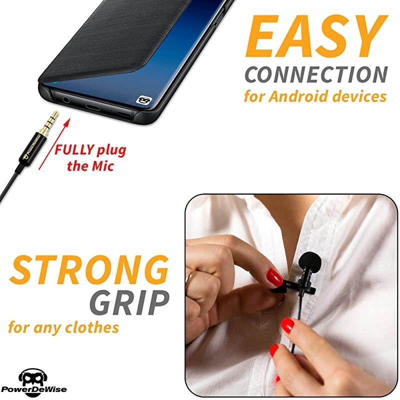 Type-C Microphone - Lavalier Mic Type C for - Phone Microphone with Type-C Adapter - Type C Microphone for Interview, Vlogging, Podcasting