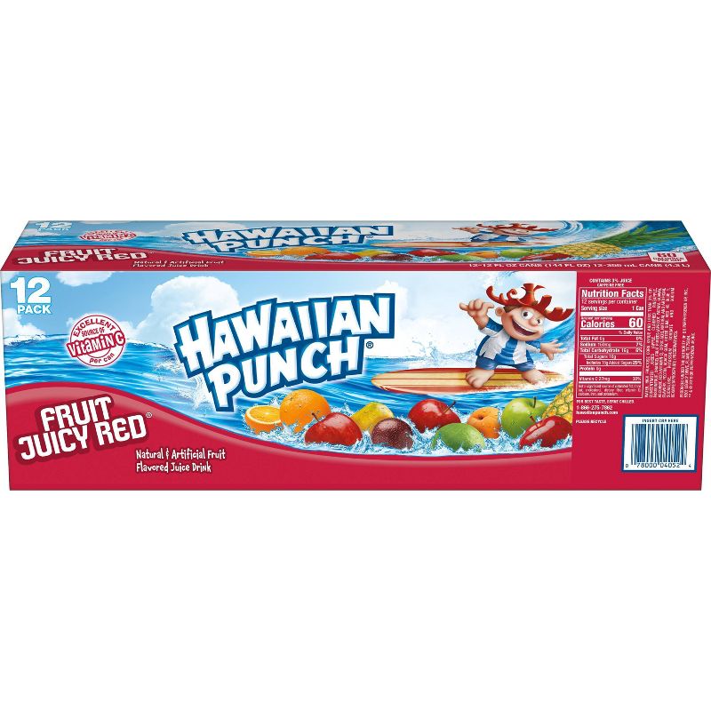 Hawaiian Punch Fruit Juicy Red - 12pk/12 fl oz Cans