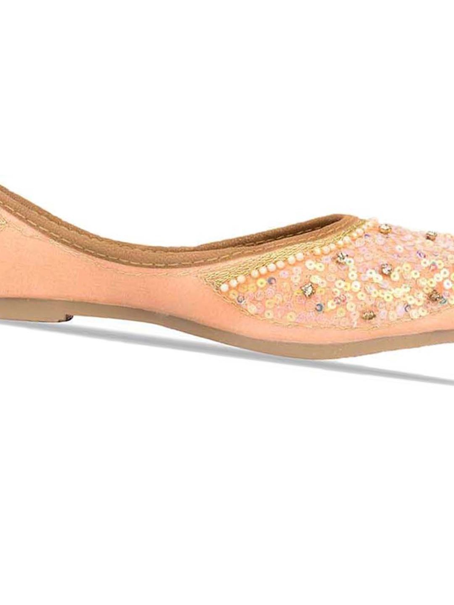 Desi Colour Women's Salmon Pink Ethnic Juttis